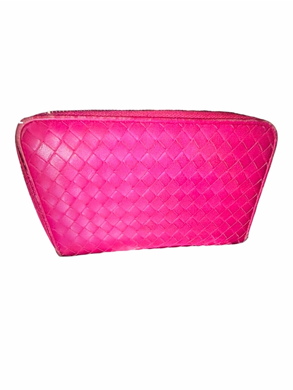 Bottega Veneta Hot Pink Intrecciato Leather Zip Around Wallet B04700525T